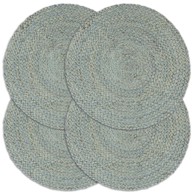 Podmetači 4 kom 38 cm okrugli od jute, maslinasti