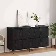 Komode, 120x35x70 cm, 2 pcs, konstruirano drvo, crni hrast