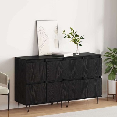 Komode, 120x35x70 cm, 2 pcs, konstruirano drvo, crni hrast