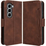 Preklopna futrola za Infinix Hot 50 Pro+ 4G, utor za karticu, smeđa