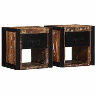 Noćni ormarići 2 kom. Višebojni 40x35x40 cm Obrađeno puno drvo