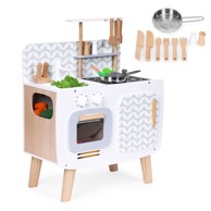 ECOTOYS Drvena dječja retro kuhinja uz kuhinjski pribor
