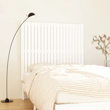 Zidno uzglavlje bijelo 127,5x3x110 cm od masivne borovine