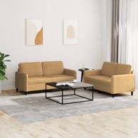 2-dijelni set sofa smeđi baršunasti