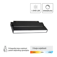 GREEN TECH LED magnetna svjetiljka Mt05-20-12W-3Cct 12 W, crna