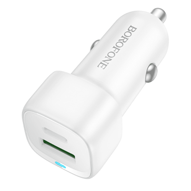 BOROFONE Auto punjač BZ34B, USB-A i USB-C, PD, QC 3.0, 38 W, bijela