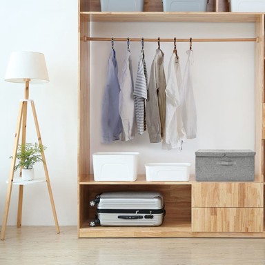 Kutija za pohranu od tkanine 50 x 30 x 25 cm siva