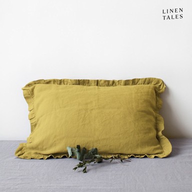 LINEN TALES Lanena jastučnica Lemon Curry 40x60 cm