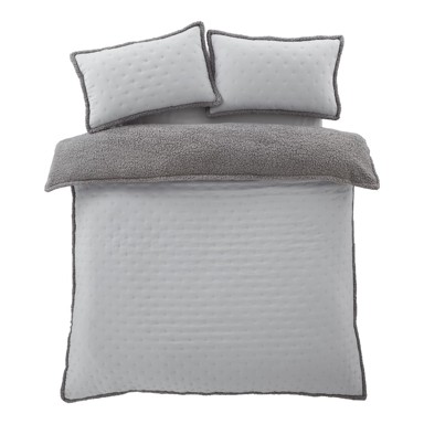 CATHERINE LANSFIELD Posteljina Cosy Nori od sherpa flisa za krevet za jednu osobu 135x200 cm siva