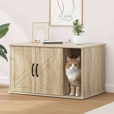 Kuća za mačke, 85×55×50 cm, konstruirano drvo, Sonoma