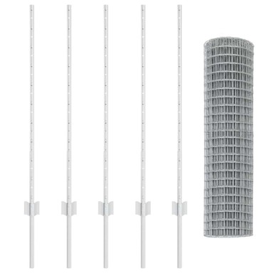 Euro ograda s 10 U postova 1x10 m, čelik, srebrna