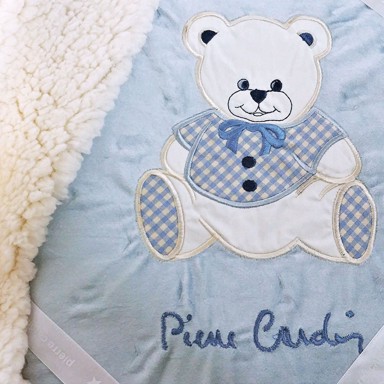 PIERRE CARDIN Deka TEDDY, 80x110 cm, plava