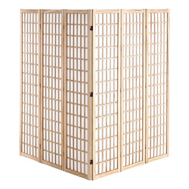 VEVOR Pregrada za sobu 6 panela japanski stil 2420 x 1700 x 18,5 mm, smeđa