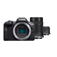 CANON Mirrorless fotoaparat EOS R100, RF-S 18-45mm F4.5-6.3 IS STM + RF-S 55-200mm F5-7.1 IS STM Kit, crni