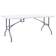 Sklopivi vrtni stol bijeli 180 x 72 x 72 cm HDPE