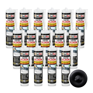 ISOLBAU Sanitarni silikon, 15 x 300 ml, crni