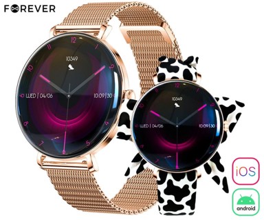 FOREVER Pametni Sat Lucca SB-370, AMOLED, BT 5.3, Android + iOS, pozivi, IP68, Rose Gold