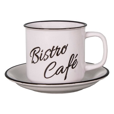 CAFÉ Bijela šalica i tanjurić Bistro