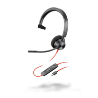 POLY Slušalice s mikrofonom Blackwire 3310, USB-C, žične, crne