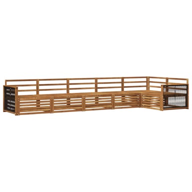 Set vanjskih sofa, 6-dijelni, od masivnog bagremovog drva, prirodni