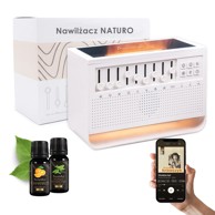 NATURO Difuzor s Bluetooth zvučnikom, bijelim šumom i noćnom lampom s efektom plamena