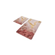 MILA HOME Ružičaste od samta kupaonske prostirke u setu 2 kom 60x100 cm