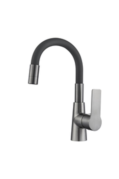 INTER CERAMIC Slavina za umivaonik Alisado, miješalica, cink/mjed, gun grey