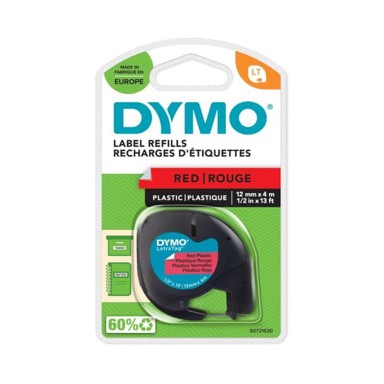 DYMO LetraTag traka 12 mm, crvena plastificirana (91203)