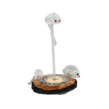 Igračka na štapu za mačke, tri miša, 14,5cm