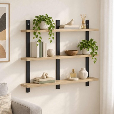 Zidna polica od konstruiranog drva, 79,5 x 13,5 x 58 cm, boja hrasta sonoma