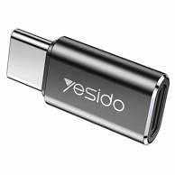 YESIDO OTG Adapter GS22, tip C do Lightning, aluminijska legura, 480 Mbps, sivi