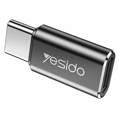 YESIDO OTG Adapter GS22, tip C do Lightning, aluminijska legura, 480 Mbps, sivi