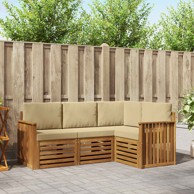 Set sofa s jastukom 4 kom, akacija, prirodna/bež