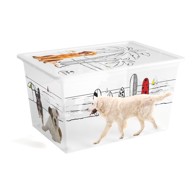 KIS Bijela plastična kutija za pohranu s poklopcem 55x39x31 cm C Box Style 