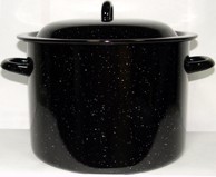 VEF Lonac s poklopcem, emajliran, 18 cm, 3,5 l, crni