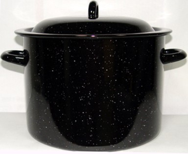 VEF Lonac s poklopcem, emajliran, 18 cm, 3,5 l, crni