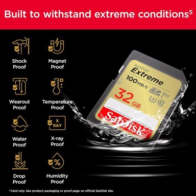 SANDISK Memorijska kartica Extreme PLUS SDHC, 32 GB, UHS-I, 100 MB/s čitanje, 60 MB/s pisanje, U3, V30