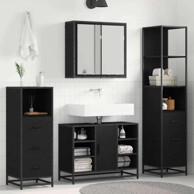 Set namještaja za kupaonicu, 4 kom, 80 x 33 x 60 cm, crni hrast
