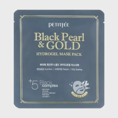 PETITFEE Hidrogel maska za lice s crnom perlom i zlatom Black Pearl & Gold Hydrogel Mask Pack 1 kom 32 ml