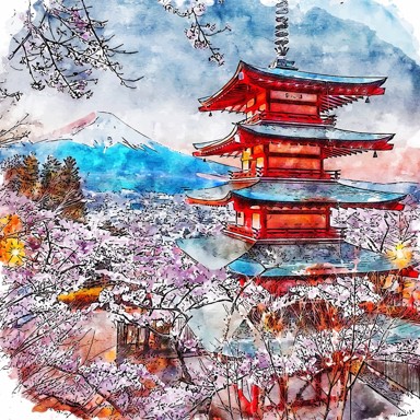FEDKOLOR Slika 50x50 cm Chureito Pagoda
