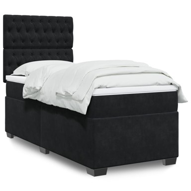Box spring krevet s madracem crni 90x190 cm baršunasti