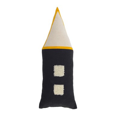 KAVE HOME Crno-bež dječji jastuk od organskog pamuka Nisi, 13 x 35 cm