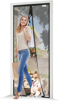 Nikcorp Magnetna mreža protiv komaraca za vrata 85x200 cm, automatsko zatvaranje, izdržljivi najlon, zaštitna zavjesa, crna