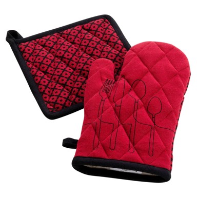 DOUCEUR D'INTÉRIEUR Kuhinjske rukavice u setu 2 kom od recikliranog pamuka Cuisiline