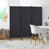 HOMESTAR Pregrada za sobu, zaslon za privatnost, 3 panela, 253x182x50 cm, crna