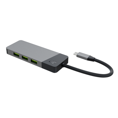 GREEN Adapter Cell hub USB-C GC CONNECT 7W1 (3XUSB 3.1, HDMI 4K 60HZ, USB-C PD 85W, MICROSD/SD)