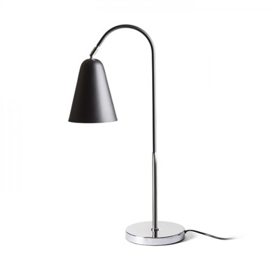 RENDL Stolna lampa, Garbo, 230V, E27 28W, krom, crna