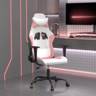 Gaming stolica bijelo-ružičasta od umjetne kože
