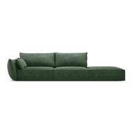 MAZZINI SOFAS Tamno zelena ležaljka (s lijevim kutom) Vanda, 264x110x85 cm