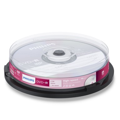 PHILIPS DVD-R medij, 16×, 4,7 GB, spindle, 10 kom
